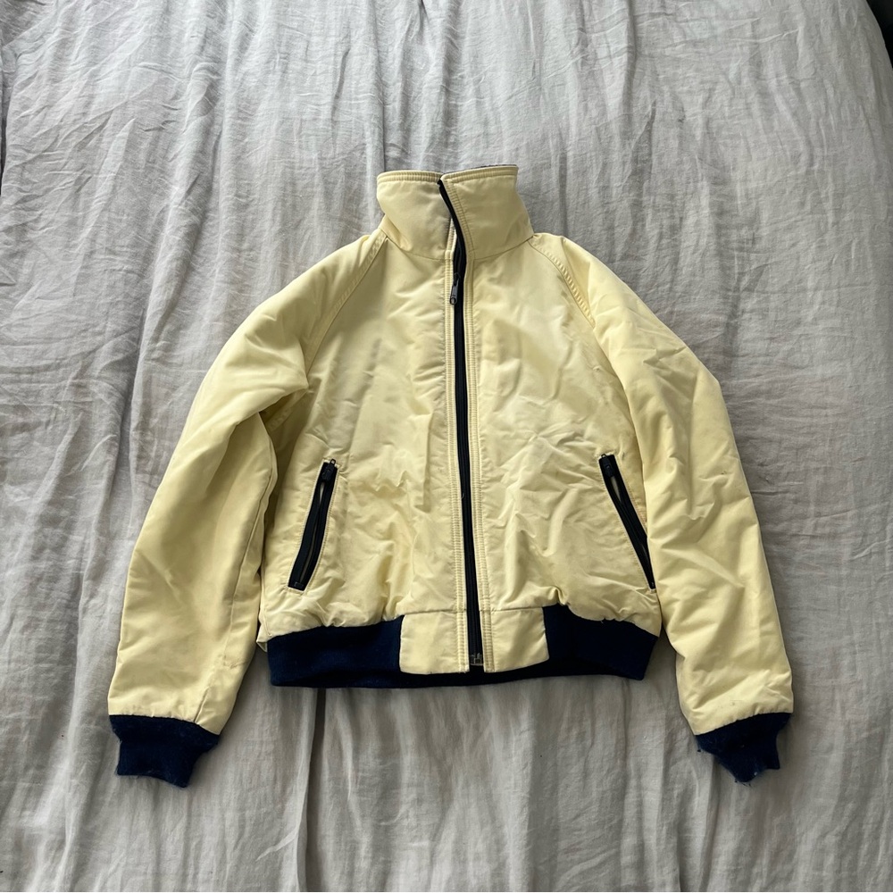 Vintage Cream LL Bean Warm Up Bomber Ski Jacket